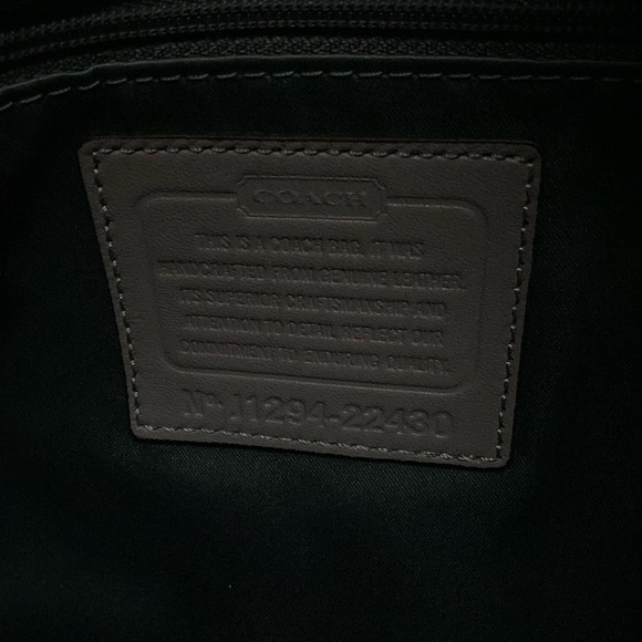 Coach Leather Tote 22430 Poppy HALIE Color-block Cappuccino/Oyster EUC - Picture 5 of 8